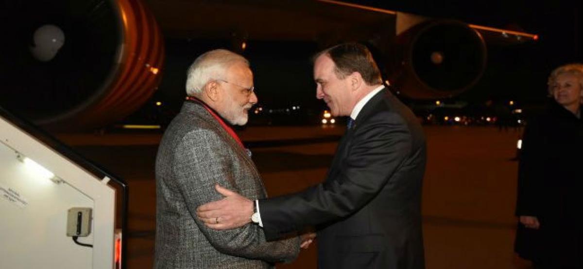 Prime Minster Modi arrives at Sweden for India-Nordic Summit