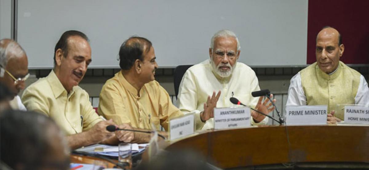 PM Modi seeks support of parties for smooth functioning of Monsoon Session