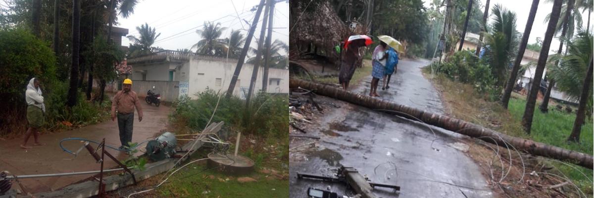 Phethai impact in S.Rayavaram coastal mandal