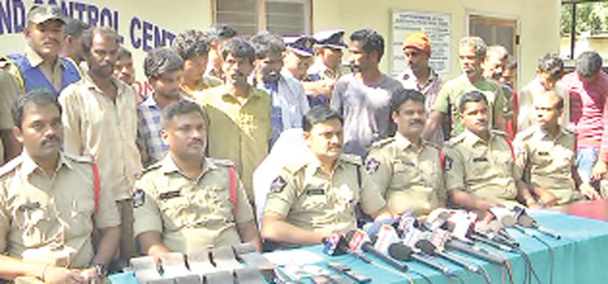 15 lakh worth red sanders logs recovered; 15 arrested