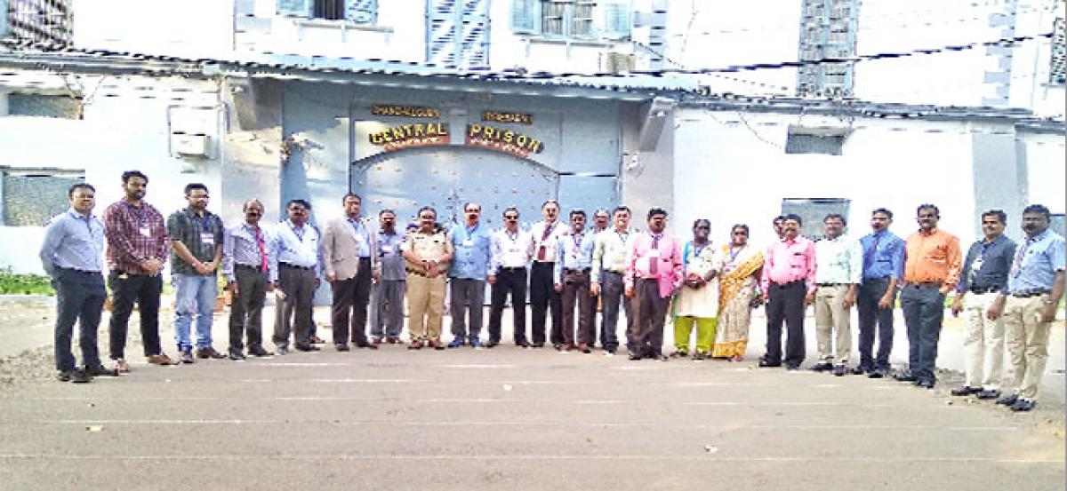 Prison officers visit jail premises