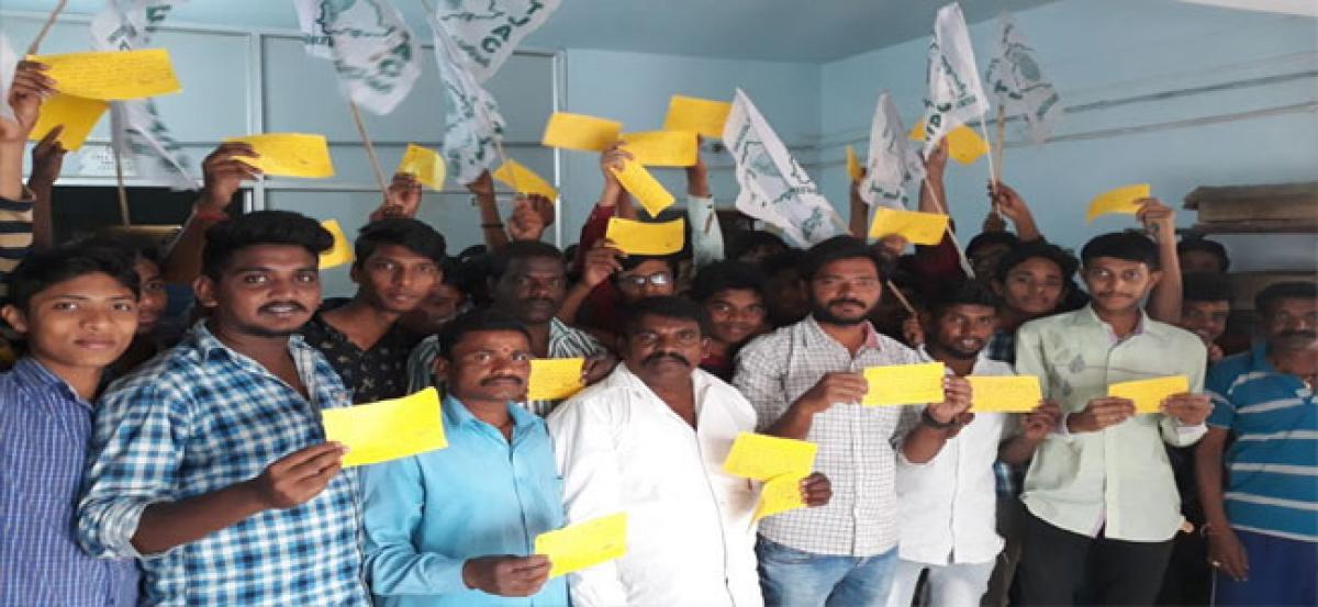 Postcard protest at Malkajgiri X Roads