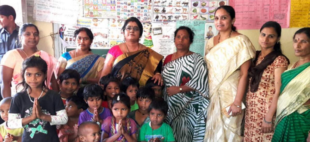 Ragam Sujatha Yadav visits Anganwadi Centre