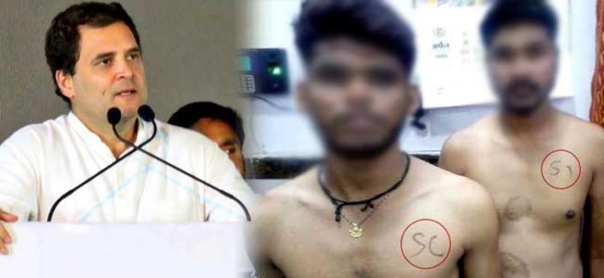 Rahul Gandhi targets BJP over recruits marked SC/ST on chest in Madhya Pradesh