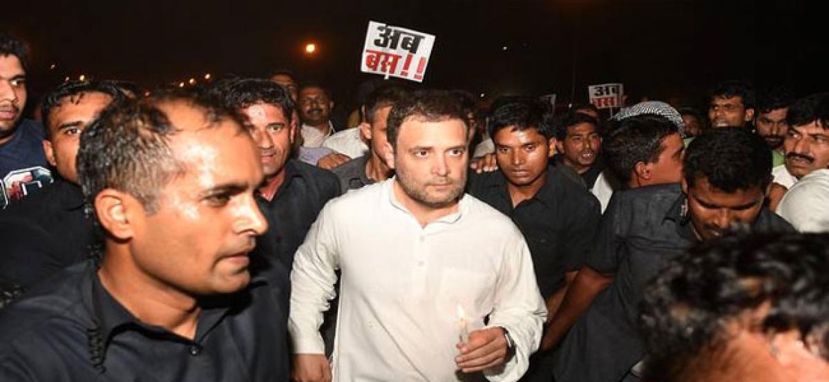 Midnight march: Rahul urges Centre to act against atrocities on women