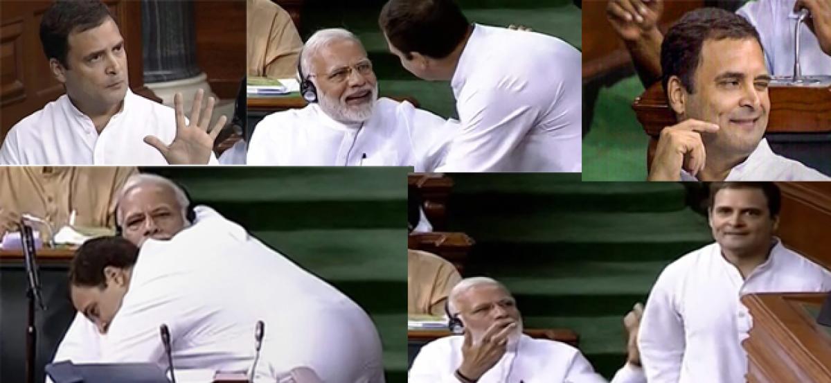 Rahul seals no-trust speech with hug, catches PM by surprise