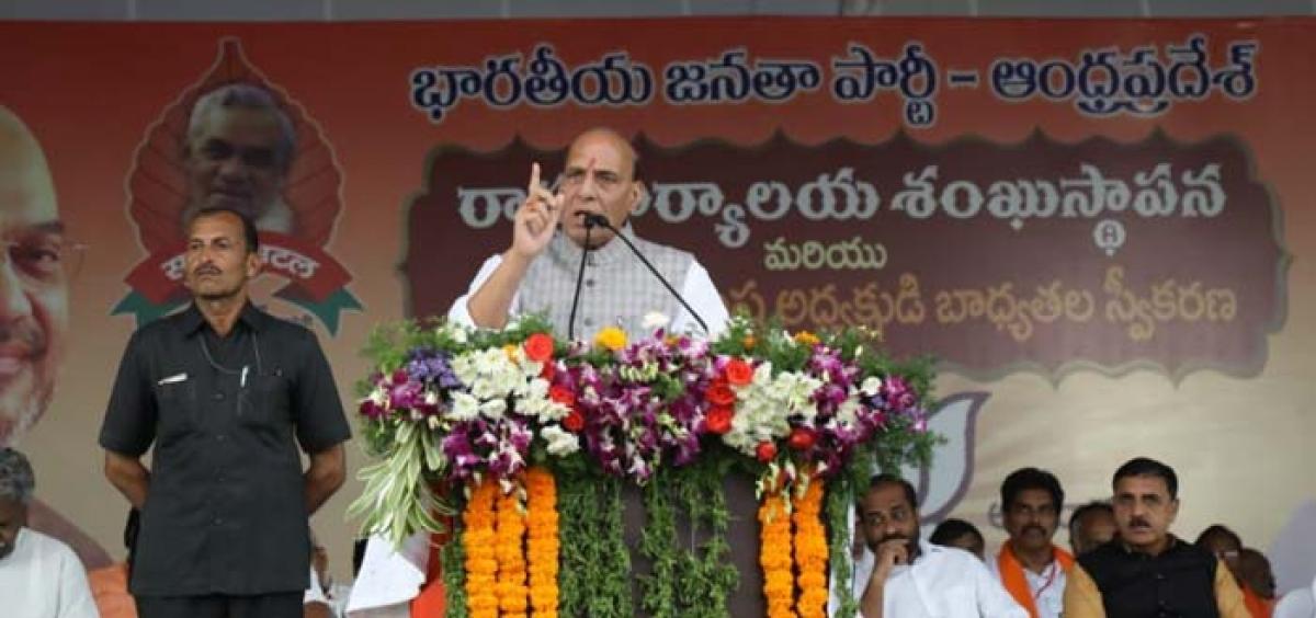 Chandrababu struck in Congress party trap: Rajnath Singh