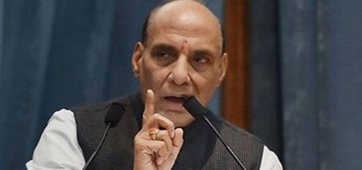 Deal strictly with those vandalising statues, Rajnath Singh tells parties