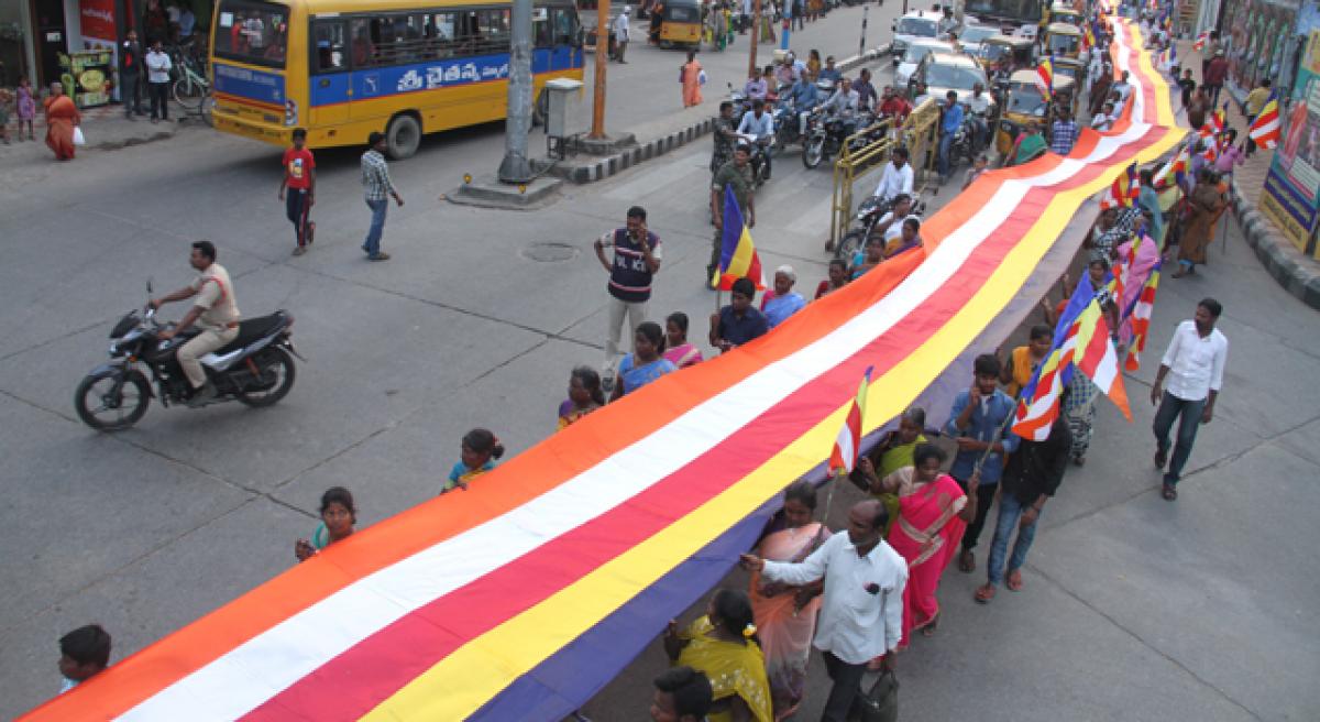 Mega rally with 125-metre Buddhist flag organised
