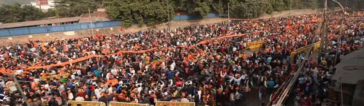 Thousands gathered in Delhi for VHP rally to demand bill for Ram temple