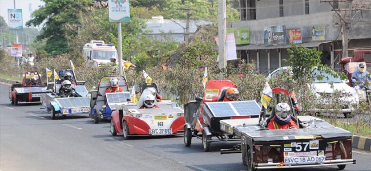 Electric solar vehicles rally held