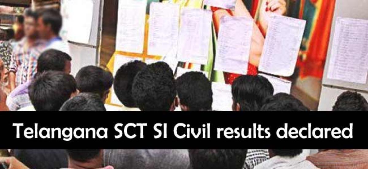 Telangana SCT SI Civil results declared