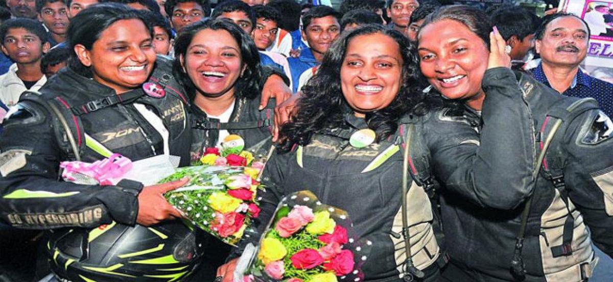 Hyderabad women bikers successfully complete nearly 17,000 km long journey