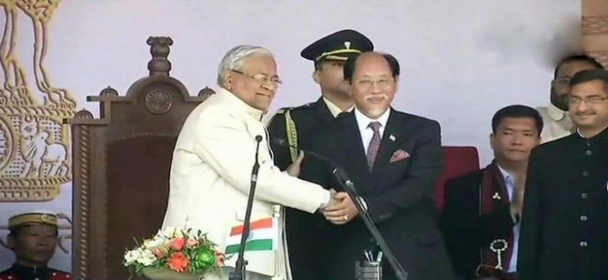 Rio sworn in as CM, becomes 1st Nagaland leader to take oath outside Raj Bhavan