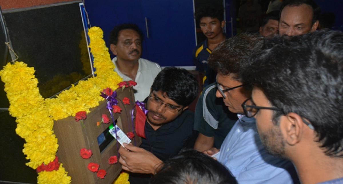 Divisional Railway Manager inaugurates digital machine at railway stadium