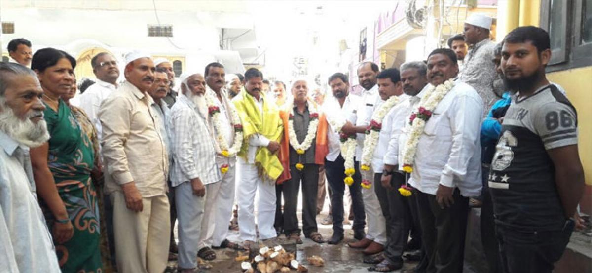 Foundation stones held for the underground drainage renovation