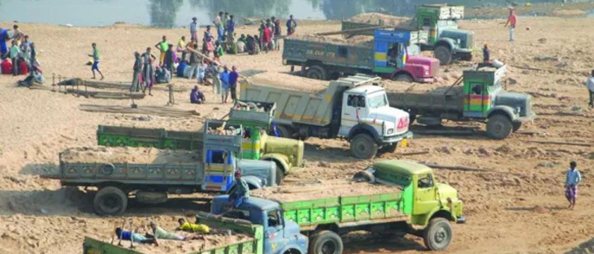 Vigilance officials seized illegal sand mining vehicles