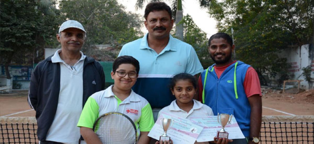 Shabash Sanvi won the U-10 and U-8 girls tennis title