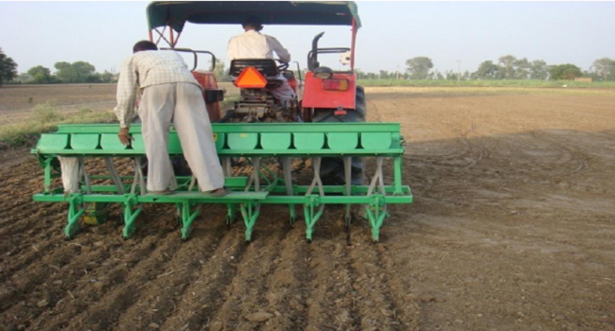 Seed drilling machines for paddy cultivation in Krishna district