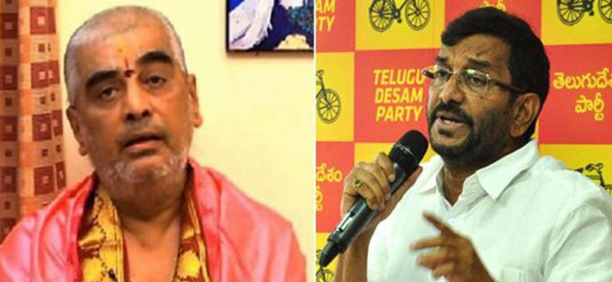 Somireddy on back foot over comments on Ramana Deekshitulu