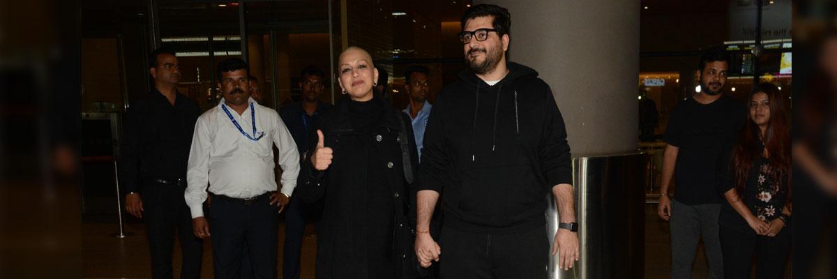 Sonali Bendre returns to India, husband says she is recovering very well