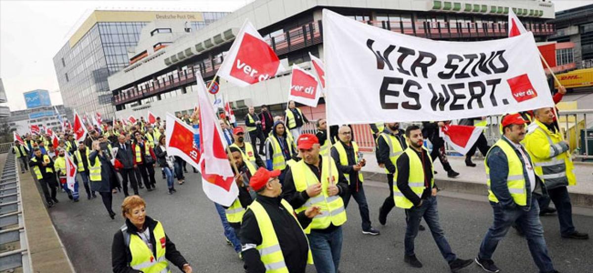 Hundreds of flights cancelled in Germany as airports hit by public sector strikes