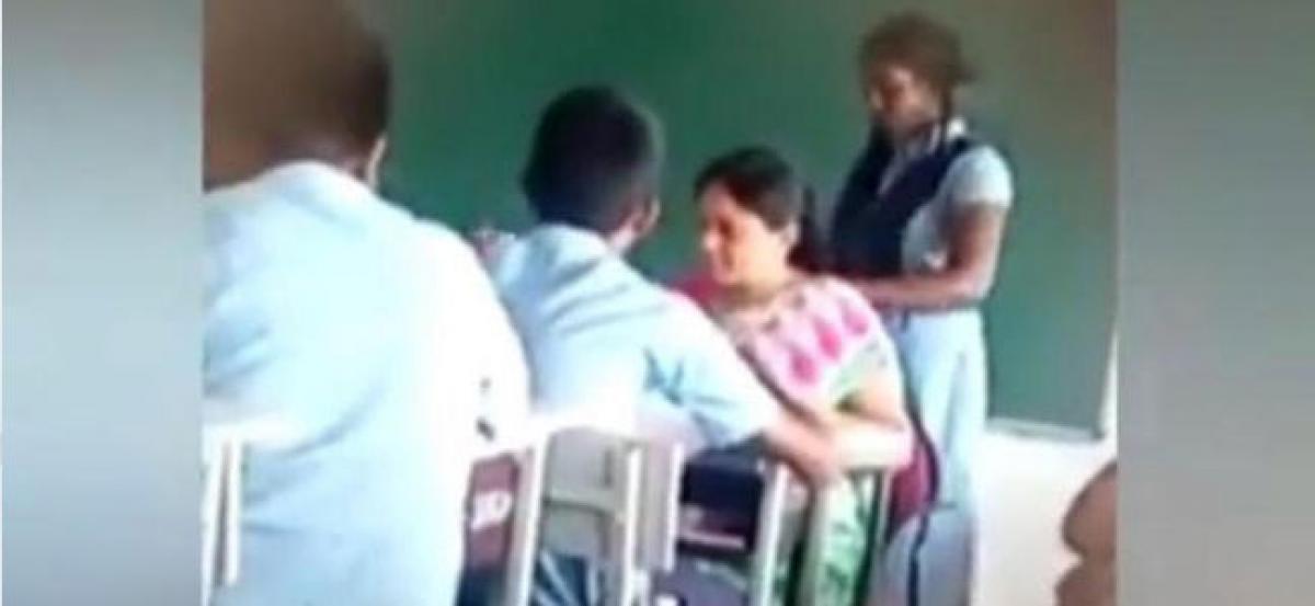 Teacher gets head massage from student during class; video goes viral