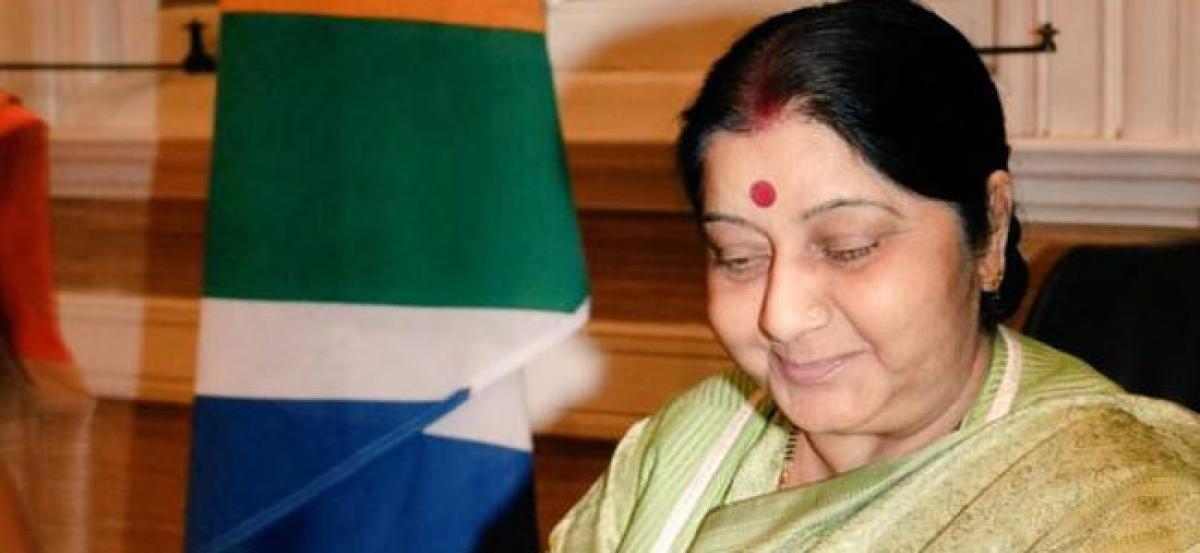 Mahatma Gandhi, Nelson Mandela gave hope to people facing discrimination: Sushma Swaraj