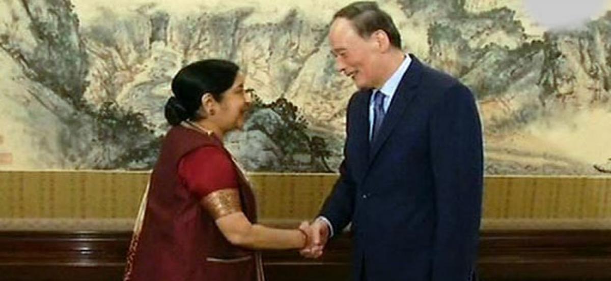 Swaraj meets Chinese Vice President Wang Qishan