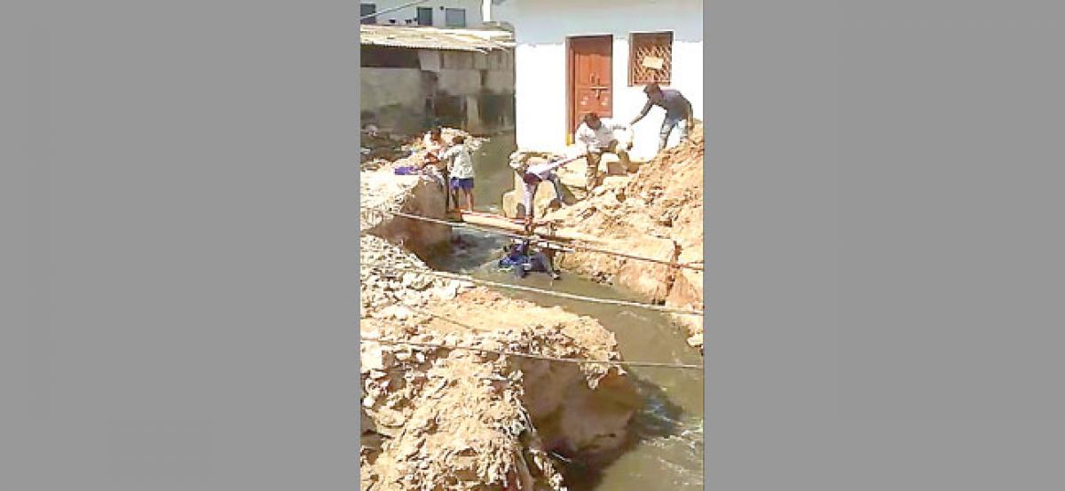 Negligent GHMC at Madhusudhan Reddy Nagar