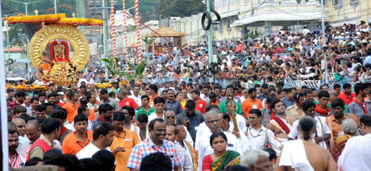 Lord rides on Suryaprabha, Chandraprabha Vahanams