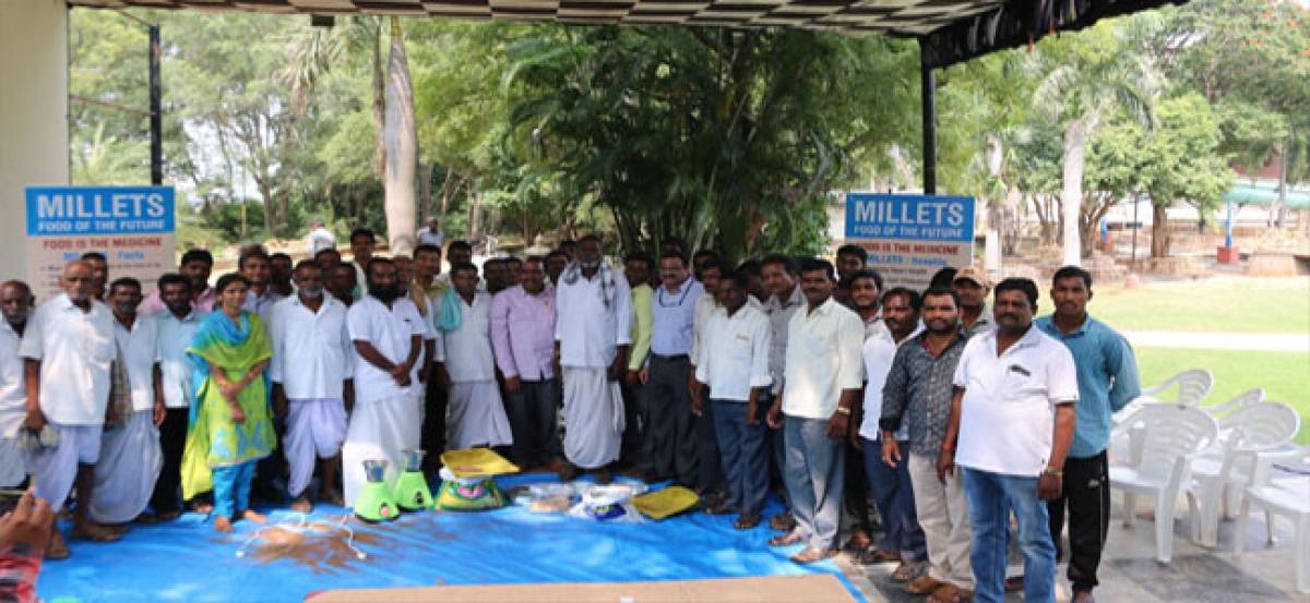 Farmers trained in millet cultivation
