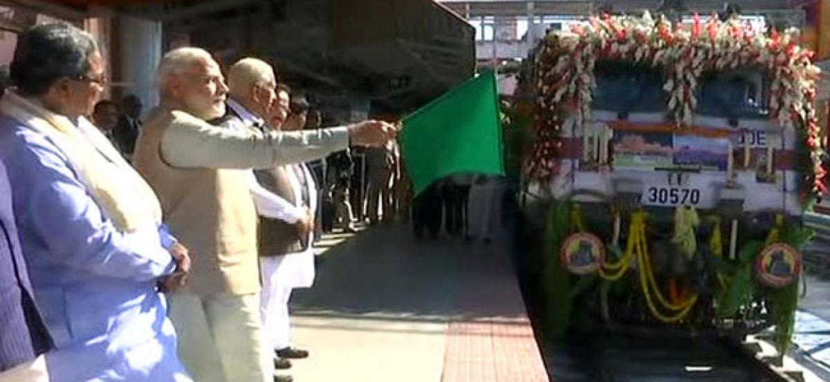 PM flags of new Mysuru-Udaipur train