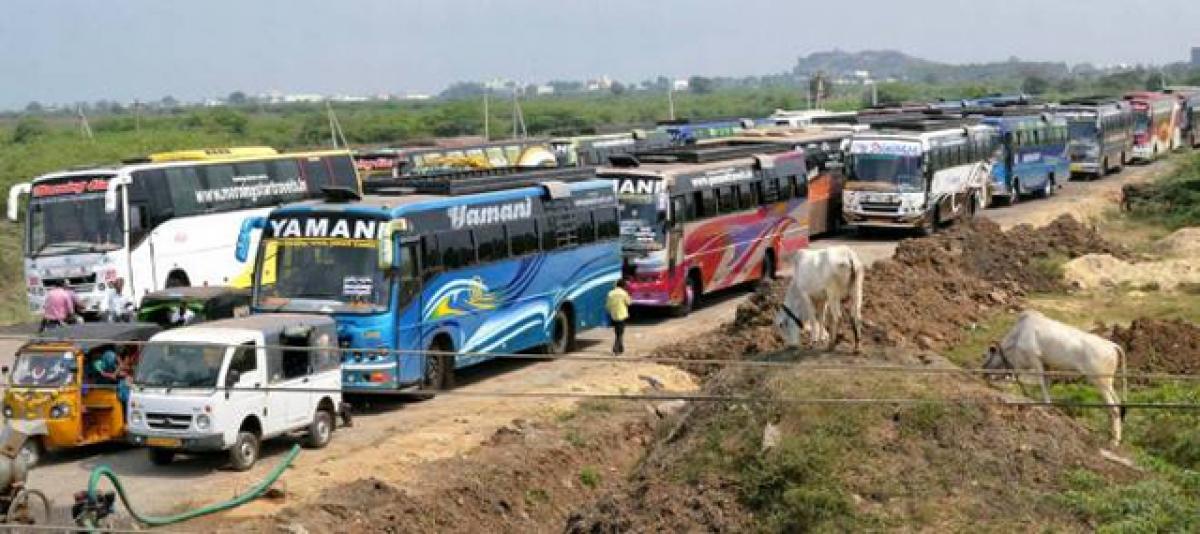 Transport department officials observe pen down strike