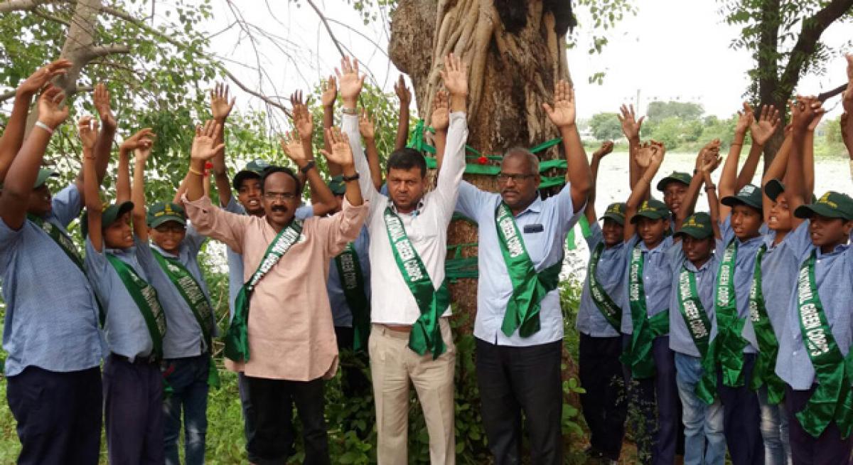 Green Corps bandhan with trees