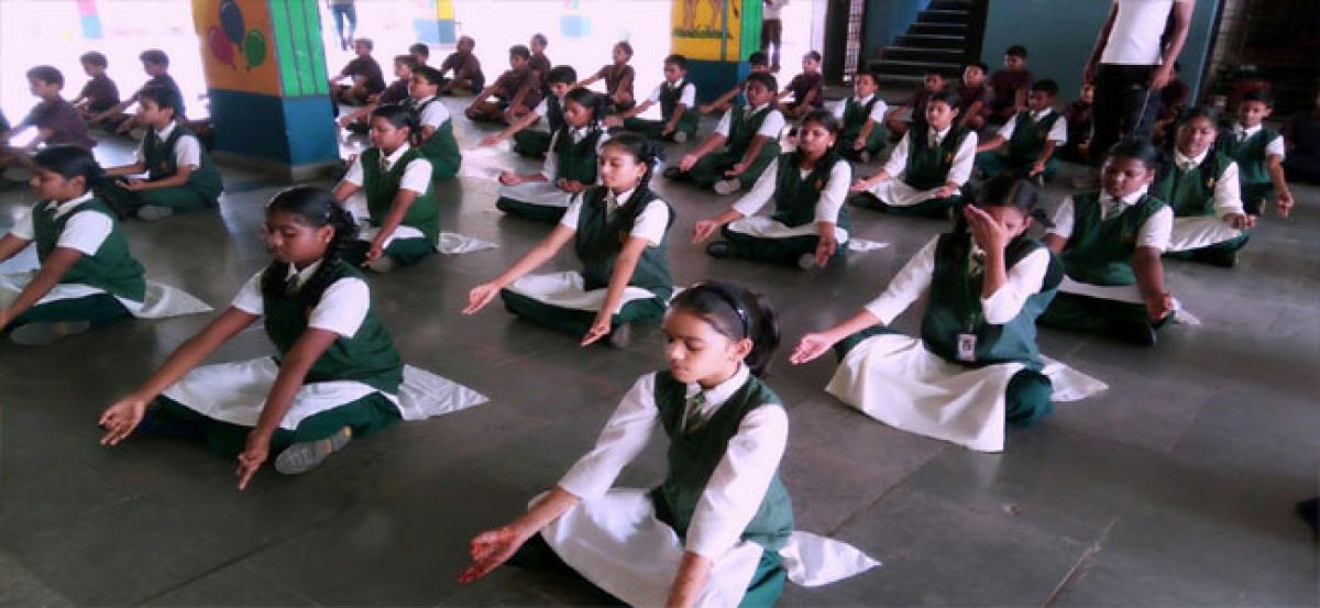 Triveni School celebrates Yoga Day