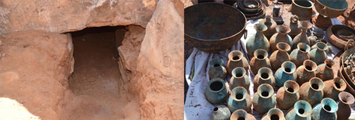 Ancient utensils found in tunnel at Rudraksha Math