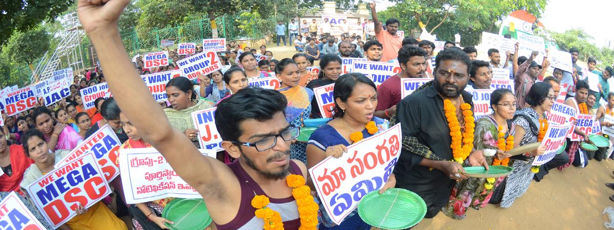 Unemployed youth stage protest, demand mega DSC