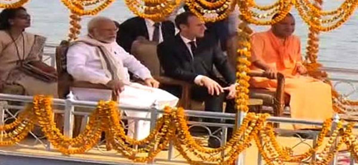 PM Modi, French President take Varanasi boat ride