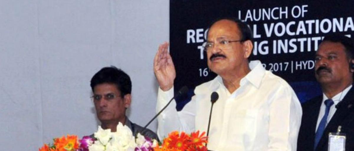 Venkaiah Naidu lays foundation stone for the first Regional Vocational Training Institute in Hyderabad