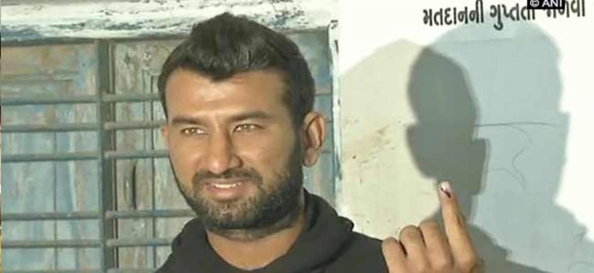 Pujara casts his vote, asks youngsters to exercise their franchise