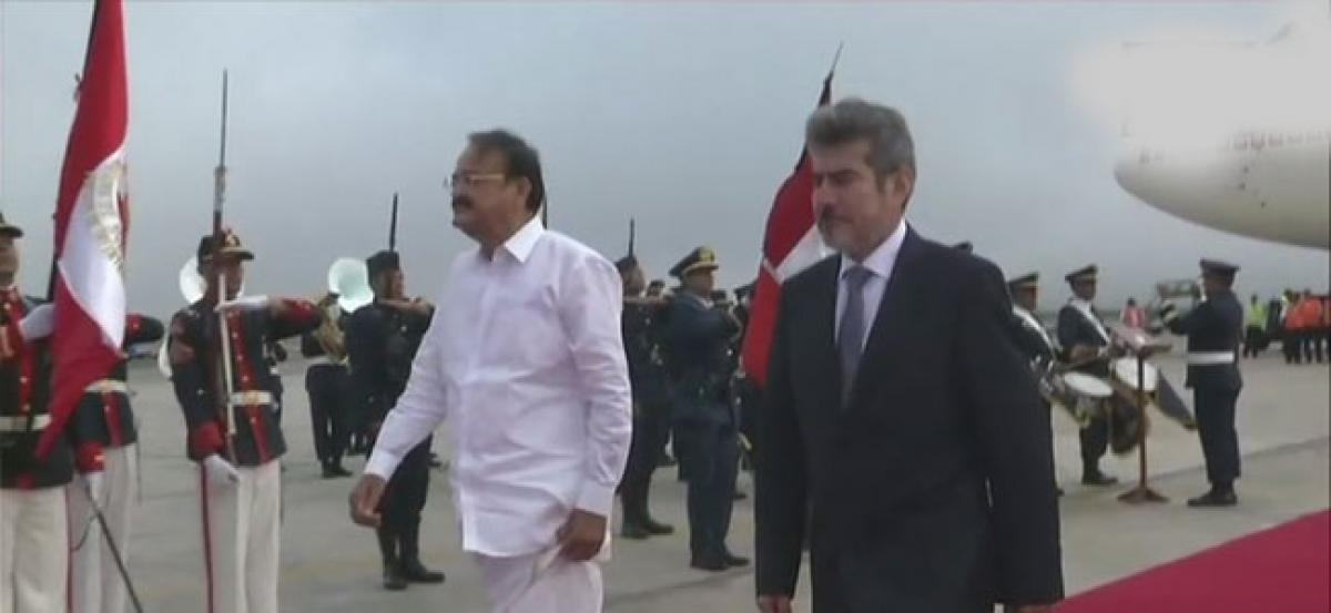 Vice President Venkaiah Naidu arrives in Peru