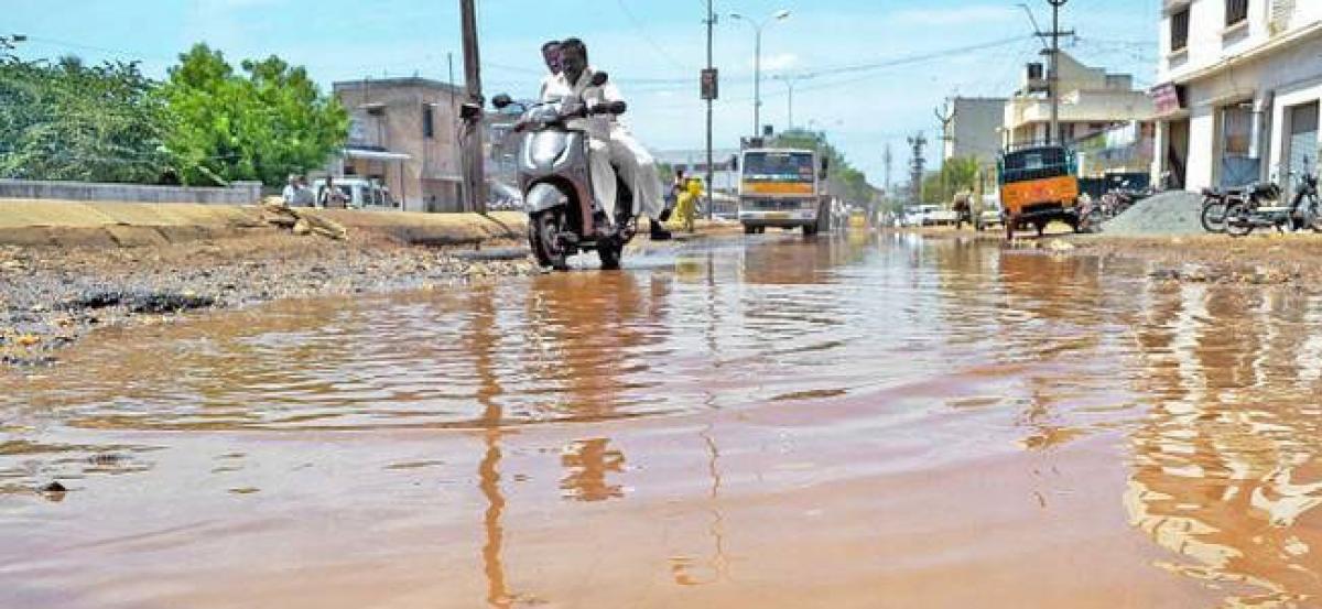 Drainage water overflowing onto roads