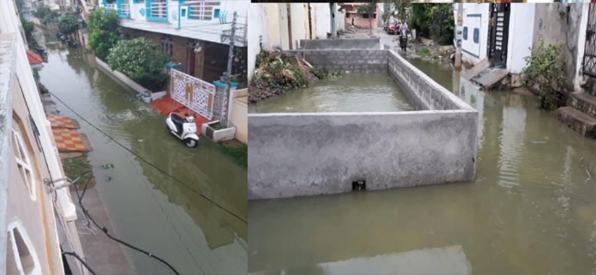Low lying areas inundated in Malkajgiri