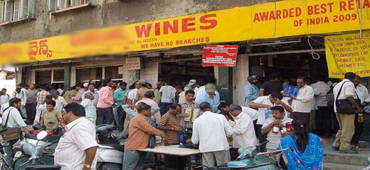 Long queues at wine shops ahead of Holi