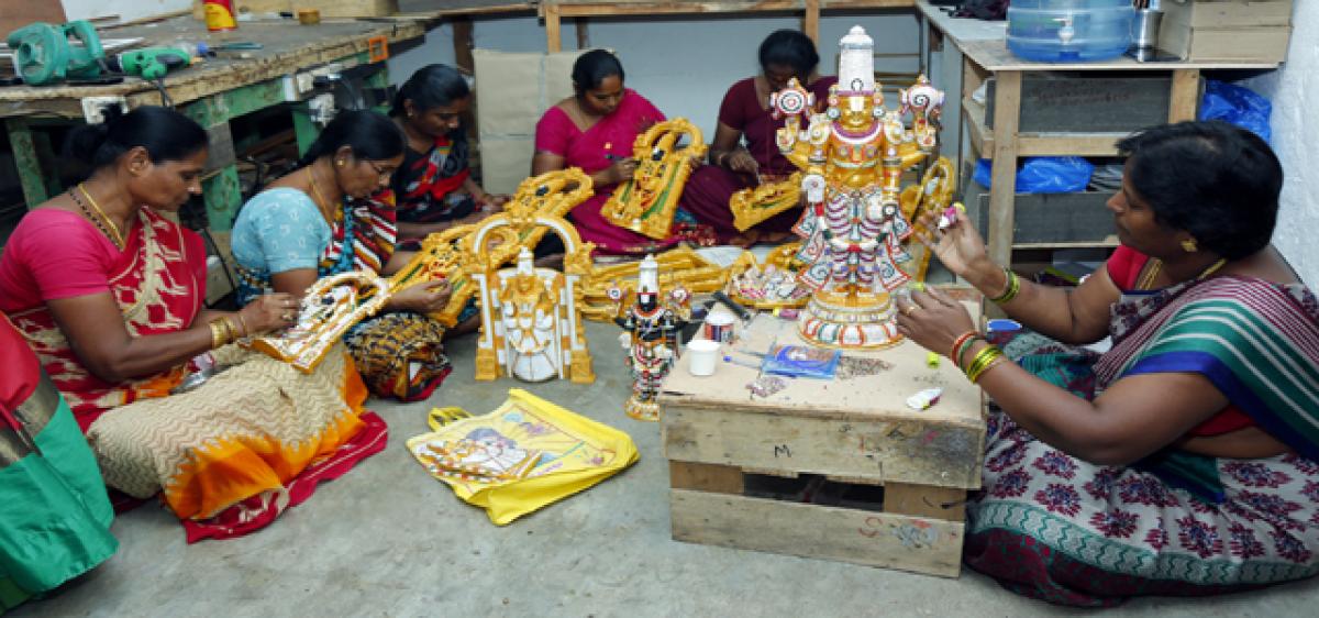 Women adorn Godly idols for livelihood