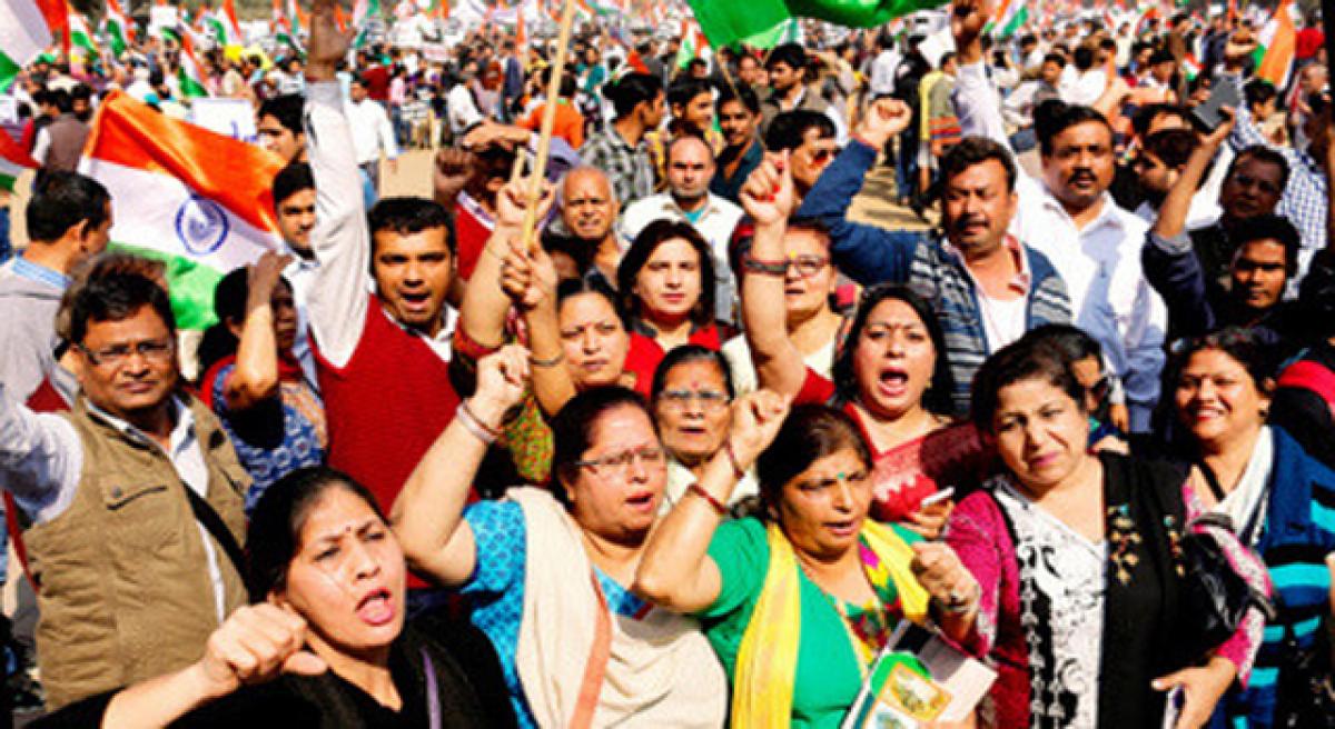 Progressive Organisation for Women activists stage dharna