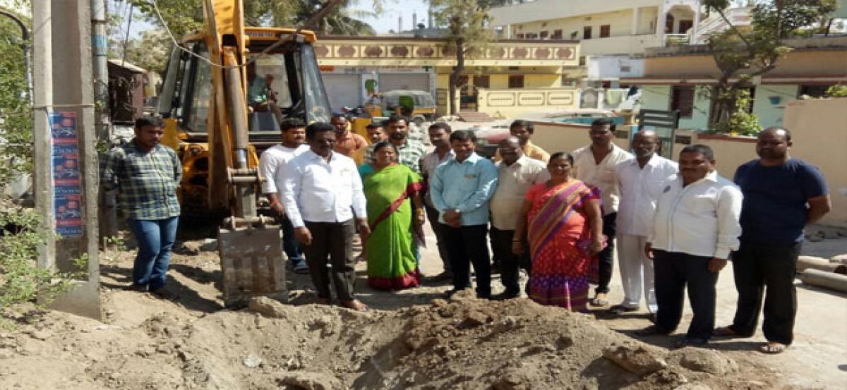 Pipeline works inspected by Pannala Devender Reddy