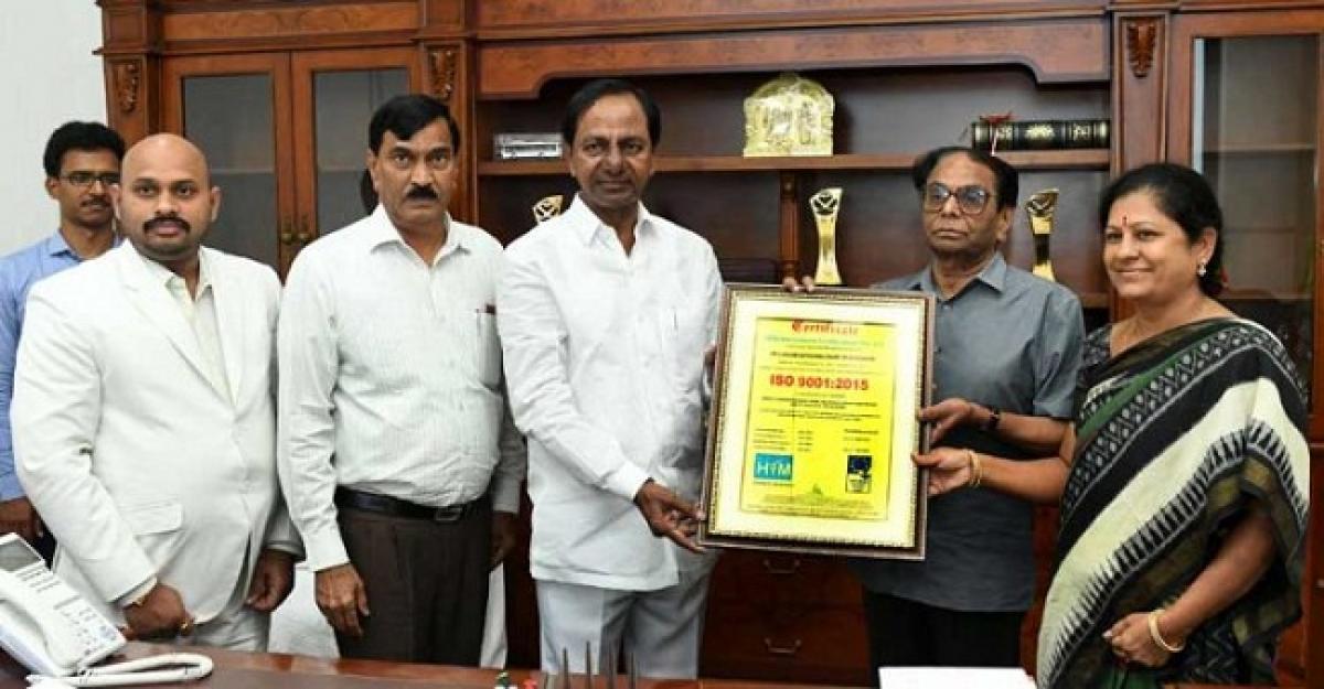 CM pats officials for ISO certification for Yadagirigutta Temple