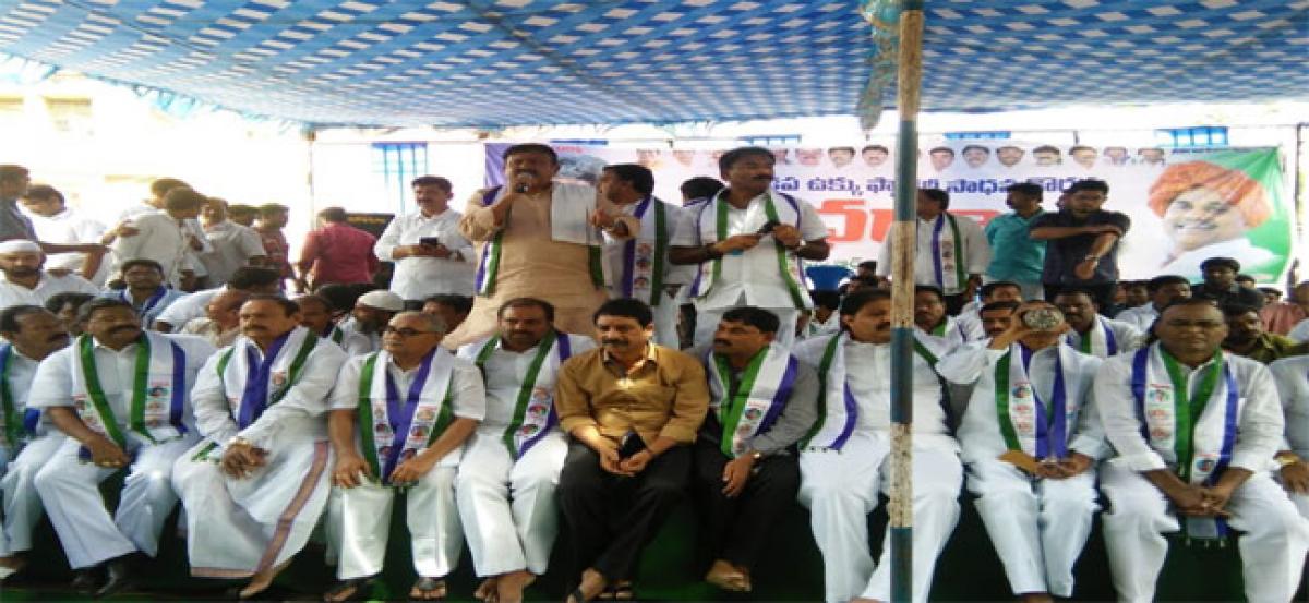 YSRCP activists stage dharna demanding steel plant